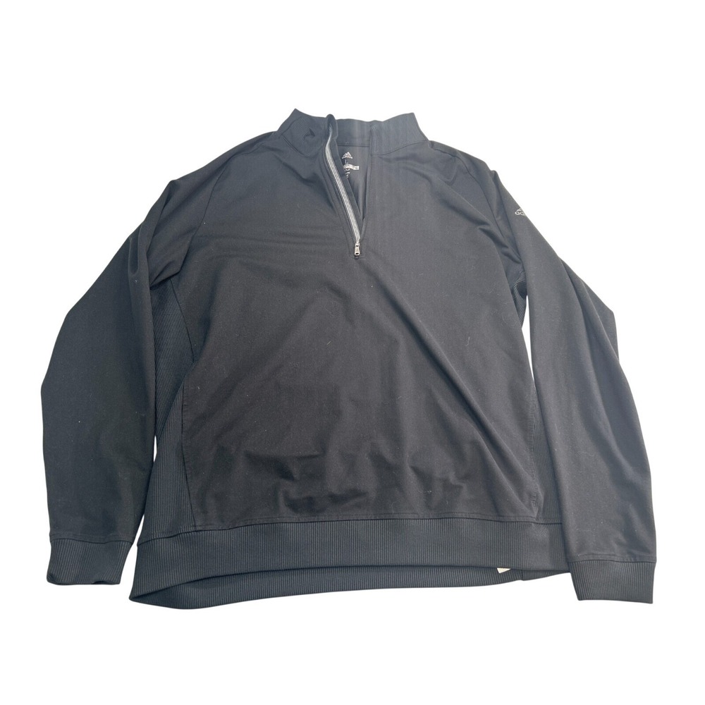 Adidas sweater Men's size Large black‎ quarter-zip pullover